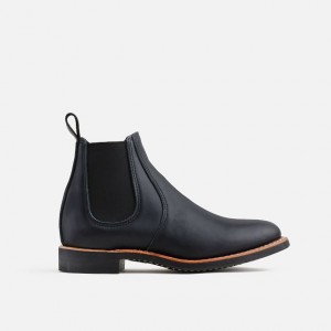 Red Wing 6-inch Chelsea Short Boot in Black Boundary Leather | KWOQ-15607