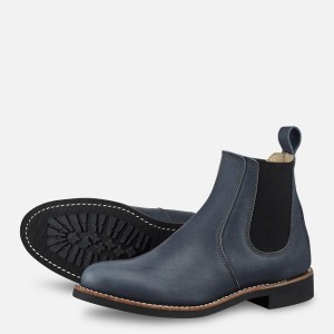 Red Wing 6-inch Chelsea Short Boot in Indigo Legacy Leather | UKVA-34182