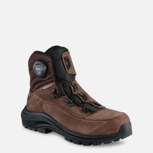 Red Wing 6-inch Waterproof BOA® Safety Toe Boot Black-Tan Fleck | ROQU-43951