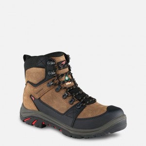 Red Wing 6-inch Waterproof CSA Safety Toe Boot Black-Red | XQMB-15469
