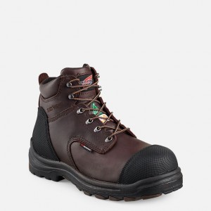 Red Wing 6-inch Waterproof CSA Safety Toe Boot Black-Brown | AICH-09354