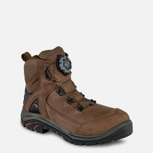 Red Wing 6-inch Waterproof Safety Toe Boot Black-Burgundy | PQNG-65790
