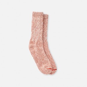 Red Wing Cotton Blend Ragg Crew Socks in Rust/White Cotton Blend | ELKP-24095