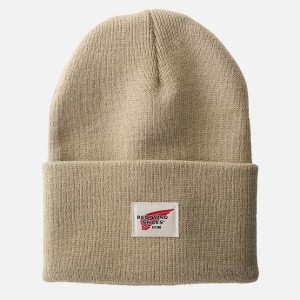 Red Wing Cuffed Beanie Hat in Stone | WOLY-69147