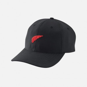 Red Wing Embroidered Wing Performance Ball Cap in Black | OXUJ-81236