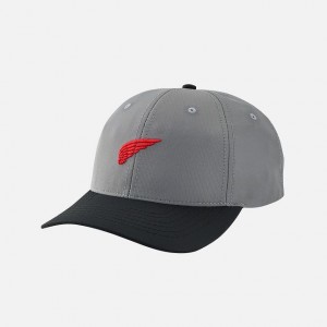 Red Wing Embroidered Wing Performance Ball Cap in Charcoal Gray | NBQO-41807