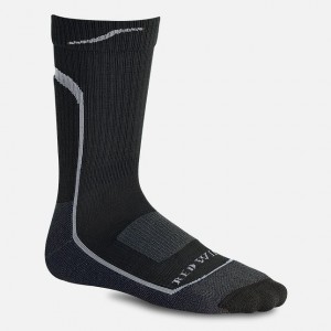 Red Wing Merino Wool Blend 3/4 Crew sock in Black & Gray | KUMQ-80376