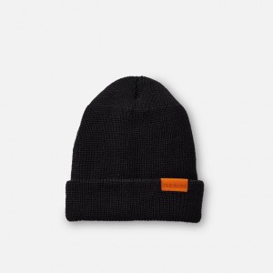 Red Wing Merino Wool Knit Hat in Black | ZEOA-15602