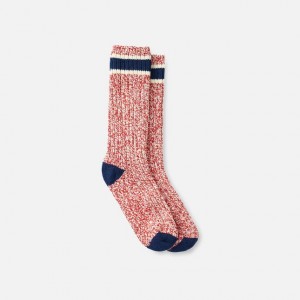Red Wing Wool Blend Ragg Crew Socks in Red/Navy Wool Blend | BFQX-46281